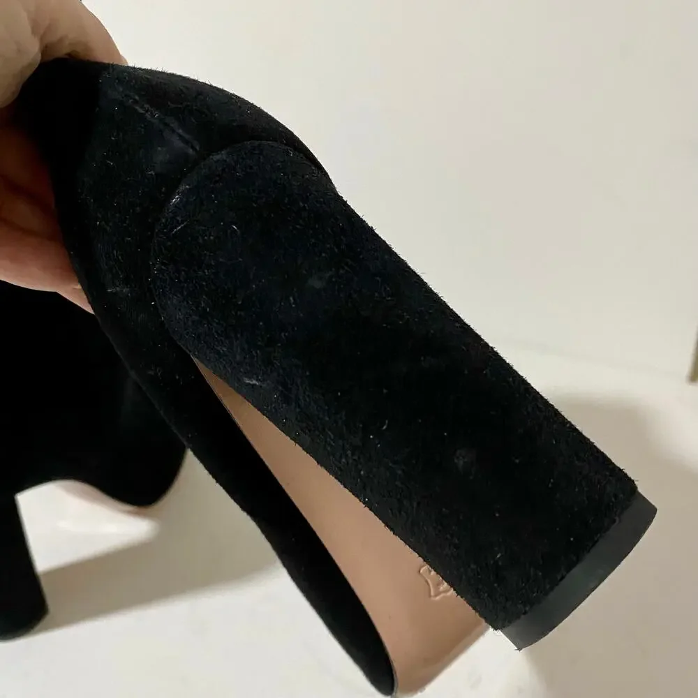 Gianvito Rossi Piper 85 Black Suede Heeled Ankle Boots Heels sz 39.5 Lyell - Picture 9 of 12